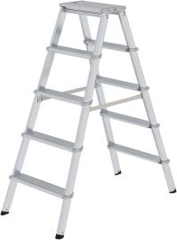 Alu-Stehleiter ML 2x5 Stufen Gesamthöhe 1,16 m Arbeitshöhe bis 2,70 m Produktbild
