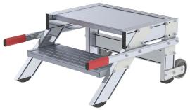 Alu-Arbeitspodest fahrbar2 Alu-Stufen B 600 mm Podesthöhe 0,39 m Arbeitshöhe bis 2,40 m Produktbild