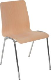 Holzschalenstuhl Gestell Chrom Produktbild