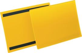 Etikettentasche B297xH210 mm A4 quer gelb, magnetisch VE 50 Stück Produktbild