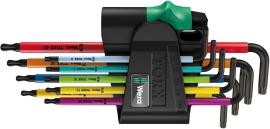 Winkelschraubendreher- Satz lang 9-teilig T8-T40 Bohrung Kugelkopf Color Wera Produktbild