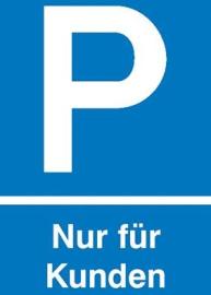 Parkplatzschild Kunstst. B250xH400 mm Nur für Kunden SafetyMarking Produktbild