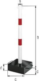 ALBERTS Absperrketteständer Outside mit 2 Ringe rot ø 60mm Höhe 1000mm Produktbild