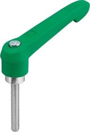 KLEMMHEBEL GR.1 M05X45, KUNSTSTOFF GRÜN RAL6032, KOMP:STAHL BLAU-PASSIVIERT Produktbild
