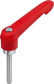 KLEMMHEBEL GR.1 M05X45, KUNSTSTOFF ROT RAL3020, KOMP:STAHL BLAU-PASSIVIERT Produktbild