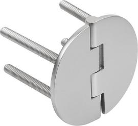 Kipp SCHARNIER, FORM:B RUND 65X65, EDELSTAHL 1.4301 GESTRAHLT Produktbild