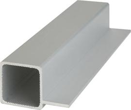VIERKANTROHR MIT STEG, L=2000, A=25, S=2, ALUMINIUM SILBER ELOXIERT Produktbild