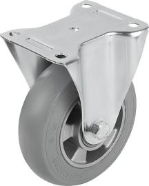 Stahlblech-Lenk- und Bockrollen mit Weichgummi... Produktbild