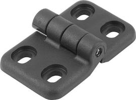 SCHARNIER MIT LANGLÖCHER 65X40, THERMOPLAST SCHWARZ, KOMP:STAHL Produktbild