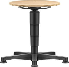 BIMOS Allround Hocker mit Gleitern Sitzhöhe 450-650mm Sitz Buche natur ø 400mm Produktbild