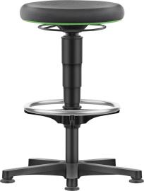 BIMOS Allround Hocker mit Gleiter/Fußring grüner Farbring Sitzh. 530-750mm Supertec ø 400mm Produktbild