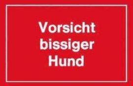 Warnschild 250x150mm Vorsicht bissiger Hund Produktbild