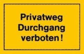 Verbotsschild 250x150mm Privatweg Durchgang verbo Produktbild