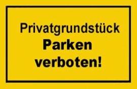 Verbotsschild 250x150mm Privatgrundstück parken Produktbild