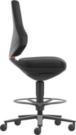 BIMOS Arbeitsstuhl Texon 4 mit Sitzstopprollen+Fußring Sitzhöhe 570-850mm Skintec-Polster schwarz Produktbild