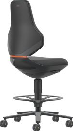 BIMOS Arbeitsstuhl Texon 4 mit Sitzstopprollen+Fußring Sitzhöhe 570-850mm Supertec-Polster schwarz Produktbild