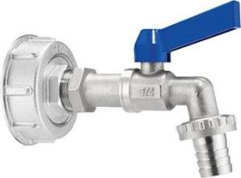 GEKA plus IBC Adapter SetS60x6, Kugelauslaufv., 3/4", Griff bl., K. Produktbild