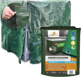 Abdeckhaube Gitterbox grün mit Reißverschluss 1250x980x850mm Produktbild