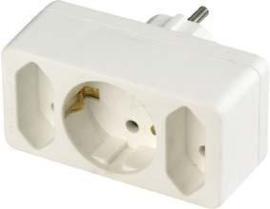 3-fach-Stecker 2 Euro, 1 Schuko REV Produktbild