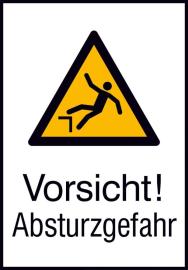 SAFETYMARKING Warnschild Absturzgefahr Aluminium 262x371mm Produktbild