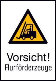 SAFETYMARKING Warnschild Warnung vor Flurförderzeugen Aluminium geprägt 520x742mm Produktbild