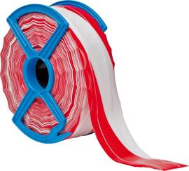 Absperrband 250 m-Rolle rot/weiß schraffiert Produktbild