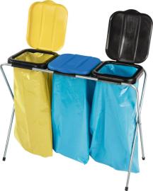Abfallsamml. 3x120 l m.Deckel gelb/blau/schw Produktbild
