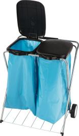 NÖLLE Abfallsammler 2x120l fahrbar mit Deckel schwarz Produktbild