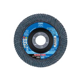 PFERD TOOLS POLIFAN CURVE Fächerscheibe PFR 125x22,23 mm Breite L Z40 SGP STEELOX für Stahl/Edelstahl Produktbild