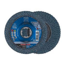 PFERD TOOLS POLIFAN CURVE Fächerscheibe PFR 125 mm X-LOCK Breite M Z40 SGP STEELOX für Stahl/Edelstahl Produktbild