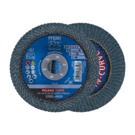 PFERD TOOLS POLIFAN CURVE Fächerscheibe PFR 150x22,23 mm Breite M Z40 SGP STEELOX für Stahl/Edelstahl Produktbild