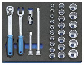 GEDORE 2005 CT2-D 19 Steckschlüssel-Sortiment 1/2" in Check-Tool-Modul, 29-teilig Produktbild