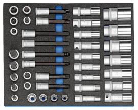 GEDORE 2005 CT2-D 19L Steckschlüssel-Sortiment 1/2" in Check-Tool-Modul, 40-teilig Produktbild
