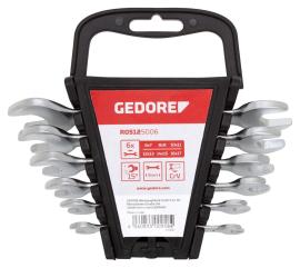 GEDORE R05125006 Doppelmaulschlüssel Satz kurz SW6-17 mm 6-teilig Produktbild