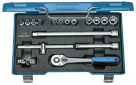 GEDORE 30 GMU-10 Steckschlüssel-Satz 3/8" 17-teilig 6-kant 6-19 mm Produktbild