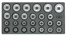 GEDORE 1500 ES-19 Satz Steckschlüsseleinsätze 1/2", 6-kant, in 1/3 ES-Modul Produktbild