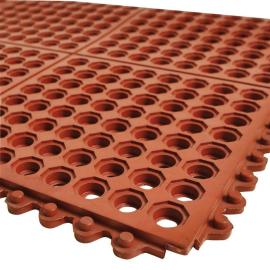 Arbeitsplatzsteckmatte NBR/NR, rot, ölbeständig,offene Decke, 14mm, 900x900mm Produktbild