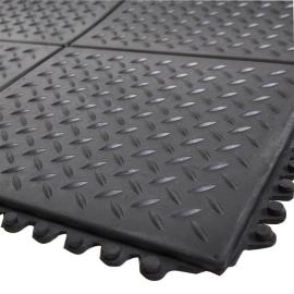 Arbeitsplatzsteckmatte SBR/NR, schwarz, Diamantprofil 13mm, 900x900mm Produktbild