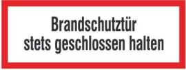 SAFETYMARKING Hinweisschild Brandschutztür geschlossen halten Folie nachleuchtend 297x105mm Produktbild