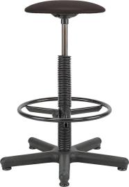 Drehhocker Goliath mit Gleiter und Fußring Sitzhöhe 520-785mm Kunstledersitz schwarz Produktbild