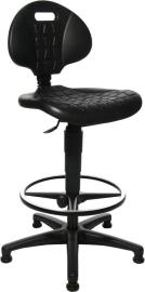 TOPSTAR Arbeitsstuhl TEC 20 PU-Schaum schwarz Sitzhöhe 590-840mm mit Gleiter/Fußring Produktbild