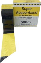 Absperrband 500 m-Rolle gelb/schwarz geblockt Produktbild