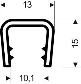 FORTIS Kantenschutz 13x15mm Klemmbereich 6,0-8mm L50m flexibel konisch schwarz Produktbild