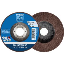 PFERD TOOLS POLINOX Vlies-Schleifdisc PNL Ø 115 mm Bohrung-Ø 22,23 mm A180 für Feinschliff und Finish Produktbild