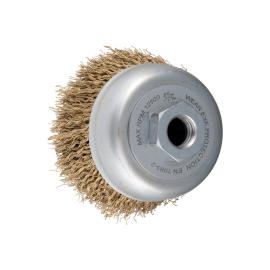 Topfbürste ungezopft TBU Ø 60 mm M14 vermessingter Stahl-Litzen-Draht-Ø 0,25 mm Winkelschleifer Produktbild