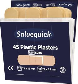 SALVEQUICK Pflasterstrips Salvequick Refill 6036 flüssigkeitsfest 45 Stück Produktbild