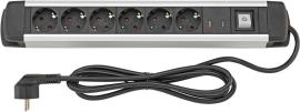 FORTIS Steckdosenleiste 6-fach 1,6m H05VV-F3G1,5 Aluminium Produktbild
