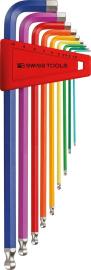 PB SWISS TOOLS Winkelsch-raubendrehersatz farbig Kugelkopf 6-kant 1,5-10mm7-teilig im Halter Produktbild