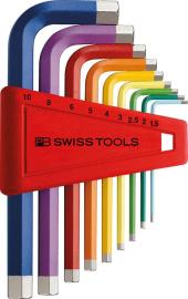 PB SWISS TOOLS Winkelschraubendrehersatzfarbig 6-kant 1,5-10mm 9-teilig im Halter Produktbild