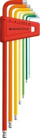 PB SWISS TOOLS Winkelsch-raubendrehersatz farbig Kugelkopf 6-kant 1,5-6mm 7-teilig im Halter Produktbild